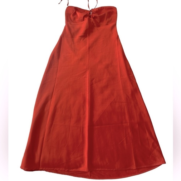 Abercrombie & Fitch Satin Halter Slip Dress in Orange - Picture 6 of 12